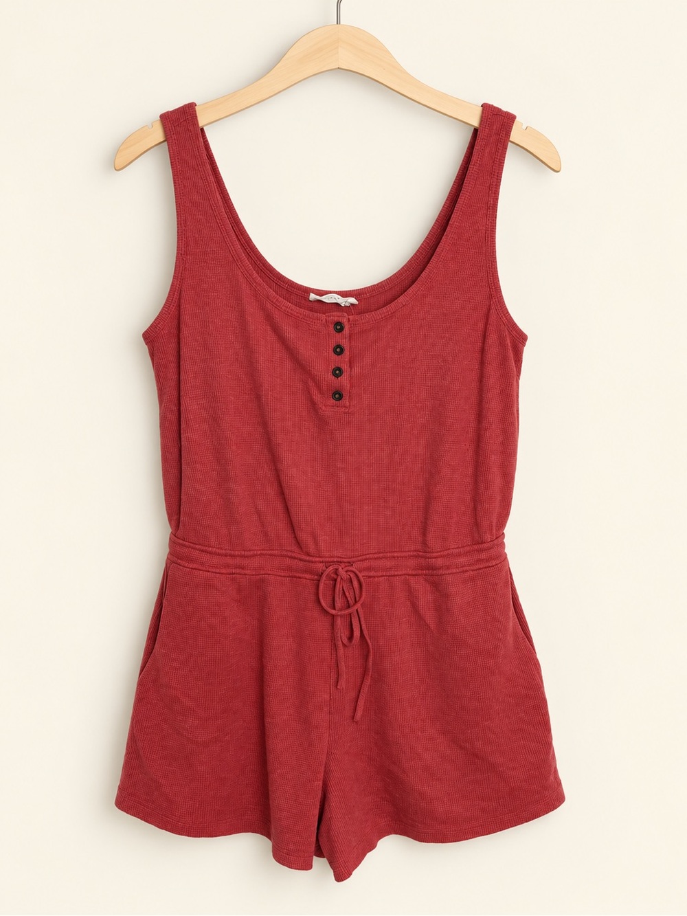 Lush Brick Red Sleeveless One-Piece Romper